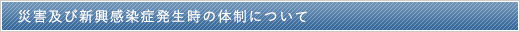 災害及び新興感染症発生時の体制について
